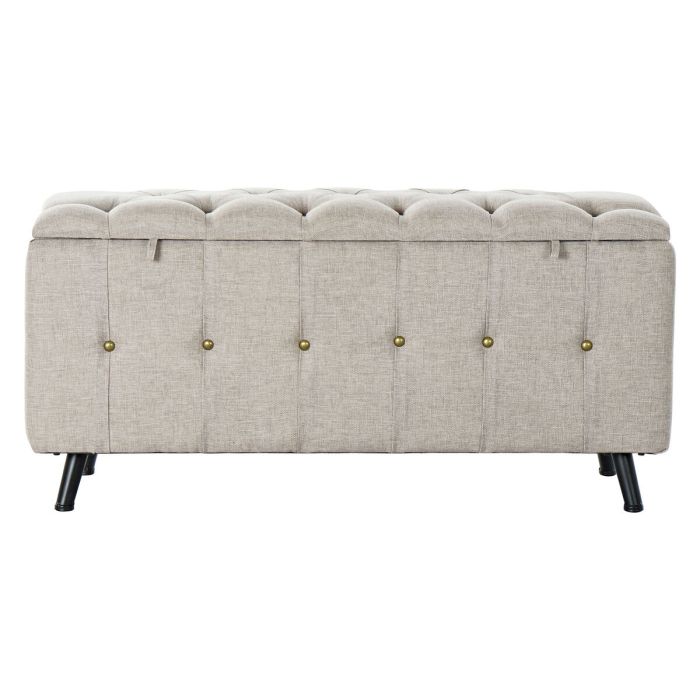 Banqueta DKD Home Decor Negro Beige Metal 103 x 42 x 52 cm (2 Unidades) 2 Banqueta DKD Home Decor Negro Beige Metal 103 x 42 x 52 cm (2 Unidades) 2