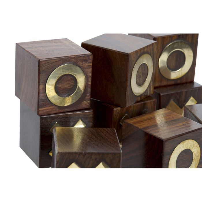 Juego Tres en Raya DKD Home Decor Latón Palisandro (2 pcs) (18 x 18 x 3.5 cm) 1 Juego Tres en Raya DKD Home Decor Latón Palisandro (2 pcs) (18 x 18 x 3.5 cm) 1