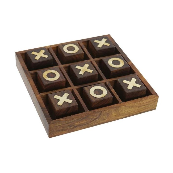 Juego Tres en Raya DKD Home Decor Latón Palisandro (2 pcs) (18 x 18 x 3.5 cm) 0 Juego Tres en Raya DKD Home Decor Latón Palisandro (2 pcs) (18 x 18 x 3.5 cm) 0