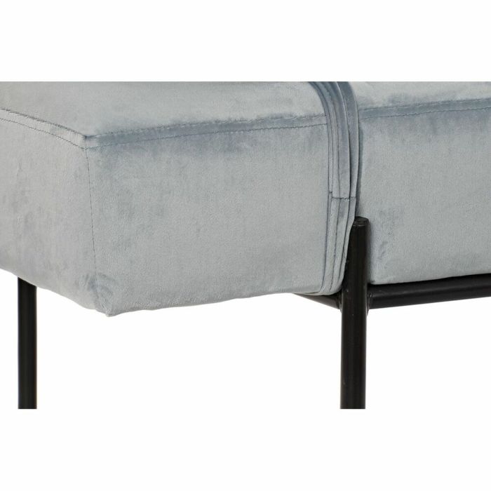 Sofá Chaise Longue DKD Home Decor Negro Azul cielo Metal 140 x 59 x 42 cm 2