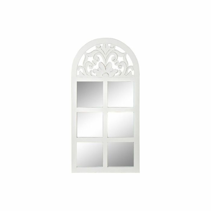 Espejo de pared DKD Home Decor Cristal Ventanas Blanco Madera MDF (81 x 2,5 x 162,5 cm)