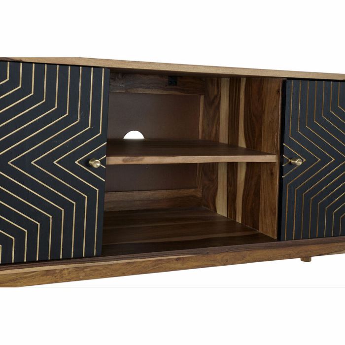 Mueble de TV DKD Home Decor Negro Natural Madera 130 x 40 x 57 cm 5