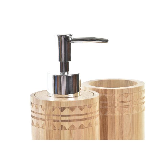 Set de Baño DKD Home Decor Natural Bambú 6,8 x 7,5 x 18 cm 1