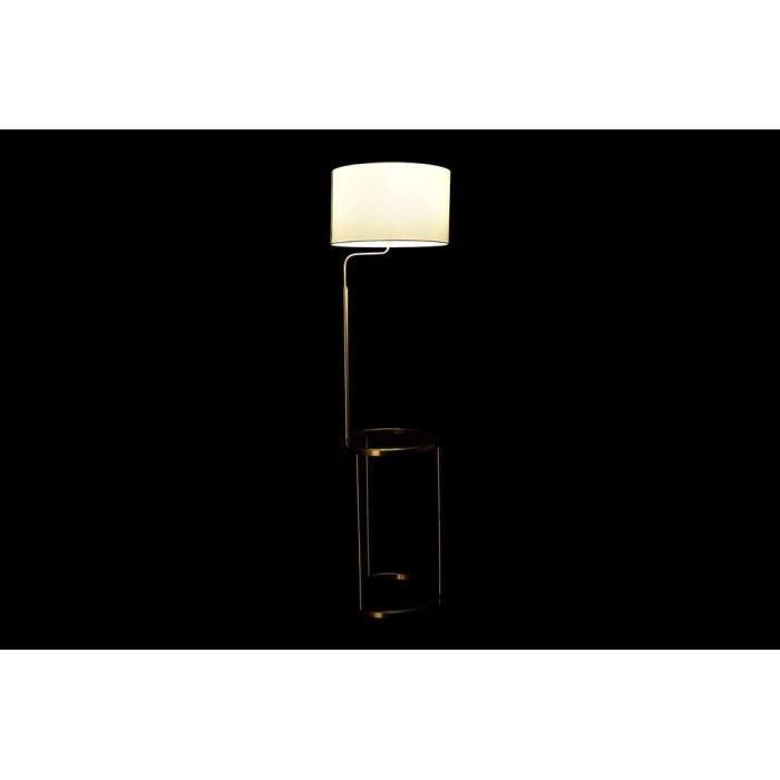 Lámpara de Pie DKD Home Decor 43,5 x 40 x 154 cm Dorado Metal Blanco 220 V 50 W 1