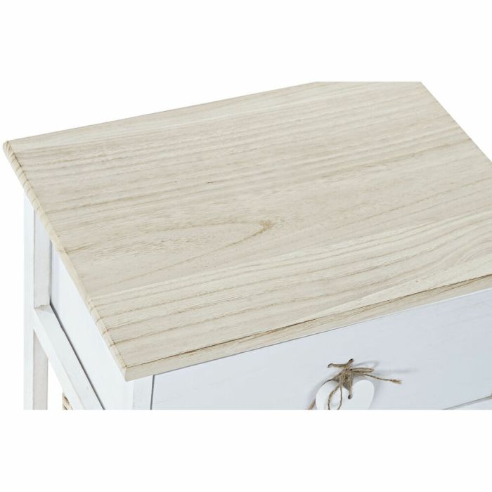 Cajonera DKD Home Decor Blanco Natural Mimbre Madera de Paulonia 40 x 29 x 42,5 cm 1