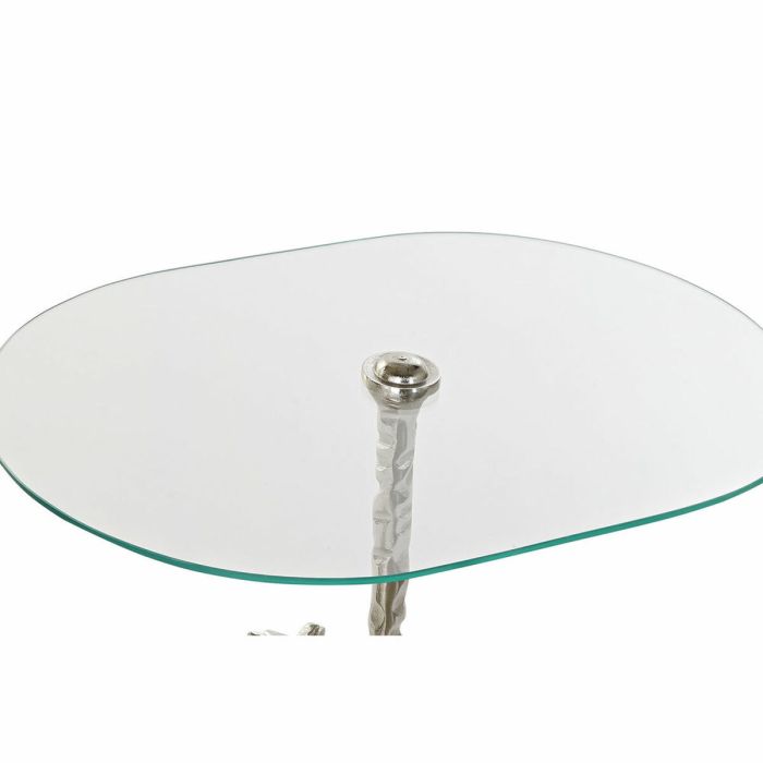 Mesa auxiliar DKD Home Decor Transparente Aluminio Cristal Plateado Caballo (54 x 39 x 57 cm) 2