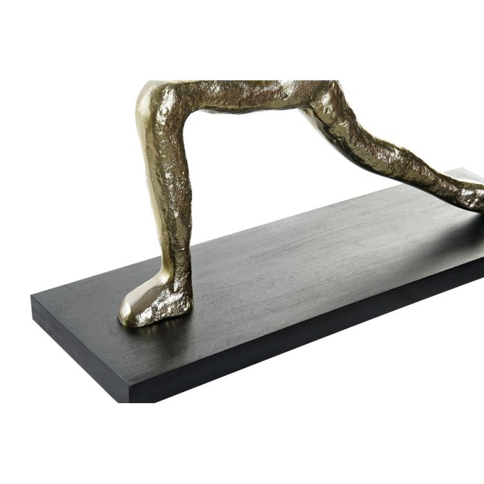 Figura Decorativa DKD Home Decor Aluminio Madera MDF Yoga (3 pcs) (33 x 10 x 35 cm) (35 x 10 x 33 cm) (33 x 10 x 28 cm) 1