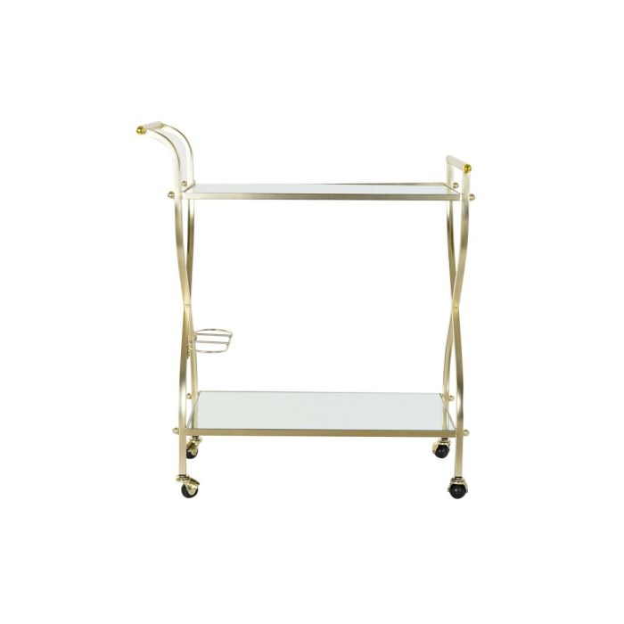 Mueble Camarera DKD Home Decor Espejo Dorado Acero (70 x 36,5 x 83 cm) 2