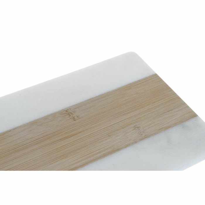 Tabla de cortar DKD Home Decor Blanco Natural Bambú Mármol Plástico Rectangular 38 x 18 x 1 cm 1