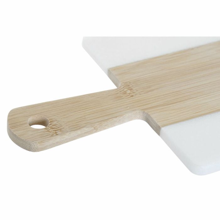 Tabla de cortar DKD Home Decor Blanco Natural Bambú Mármol Plástico Rectangular 38 x 18 x 1 cm 2