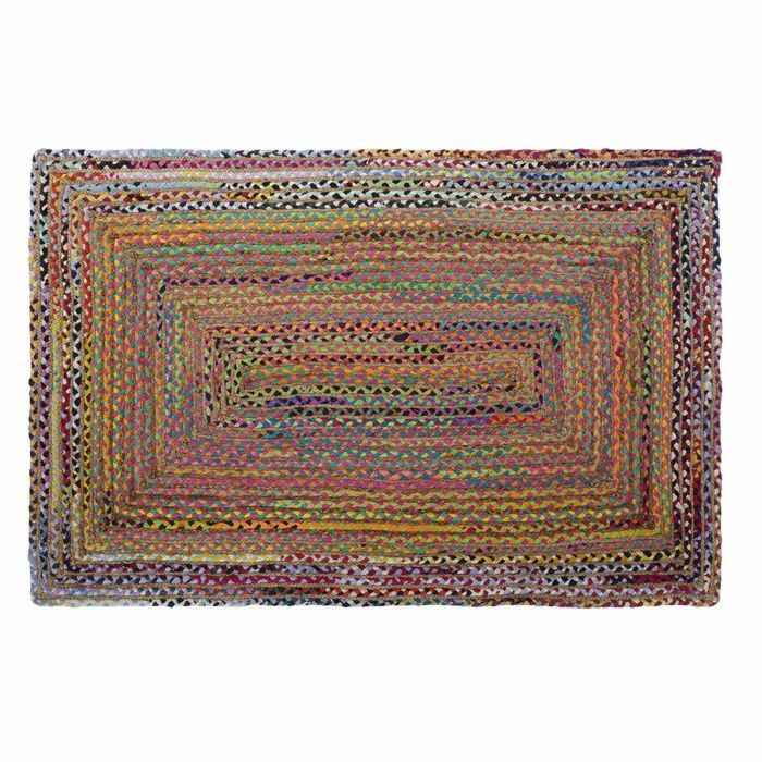 Alfombra DKD Home Decor Marrón Multicolor Jute Algodón (160 x 230 x 1 cm)