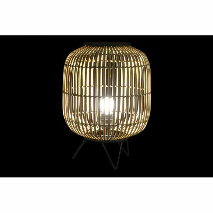 Lámpara de mesa DKD Home Decor Negro Metal Marrón Bambú (30 x 30 x 40.5 cm) 2