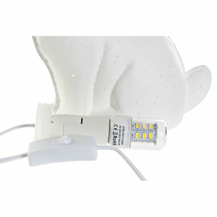 Lámpara de mesa DKD Home Decor Blanco Porcelana LED Perro (25 x 10 x 19 cm) 1