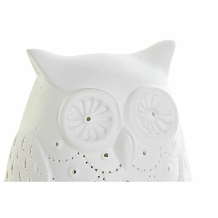 Lámpara de mesa DKD Home Decor Blanco Porcelana 25W 220 V LED Búho (14 x 13 x 19 cm) 2