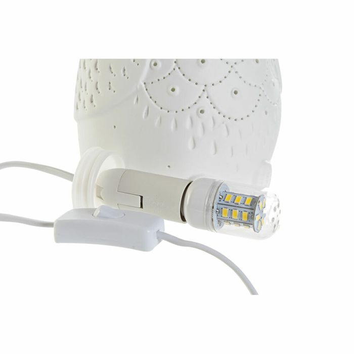Lámpara de mesa DKD Home Decor Blanco Porcelana 25W 220 V LED Búho (14 x 13 x 19 cm) 1