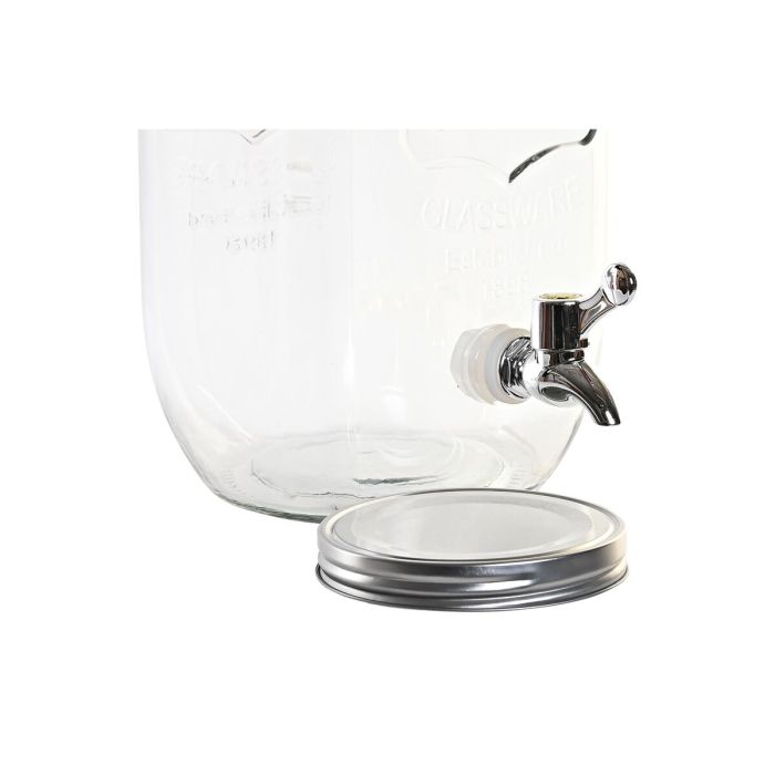 Dispensador de bebidas DKD Home Decor 2 x 4 L Cristal Transparente Hierro