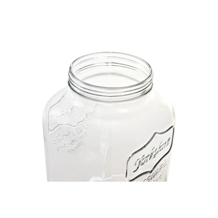 Dispensador de bebidas DKD Home Decor 2 x 4 L Cristal Transparente Hierro