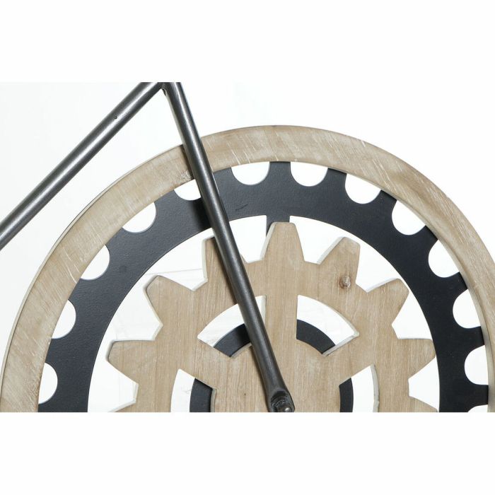 Reloj de Pared DKD Home Decor 108 x 6,4 x 63,5 cm Natural Negro Bicicleta Metal Madera MDF 1