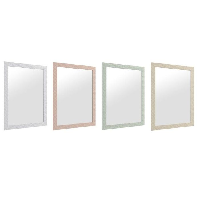 Espejo de pared DKD Home Decor 70 x 2 x 96 cm Cristal Beige Rosa Verde Gris claro Poliestireno Urbano (4 Piezas)