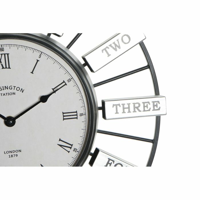 Reloj de Pared DKD Home Decor 40 x 6,4 x 40 cm Cristal Plateado Dorado Hierro (2 Unidades) 1