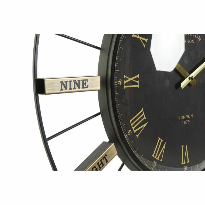 Reloj de Pared DKD Home Decor Cristal Plateado Negro Dorado Hierro 70 x 7 x 70 cm (2 Unidades) 2