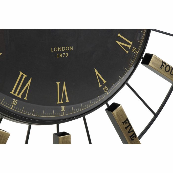 Reloj de Pared DKD Home Decor Cristal Plateado Negro Dorado Hierro 70 x 7 x 70 cm (2 Unidades) 1