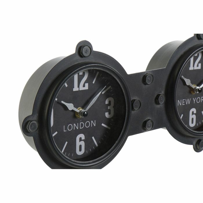 Reloj de Pared DKD Home Decor Cristal Negro Hierro (58 x 6.5 x 18 cm) 1