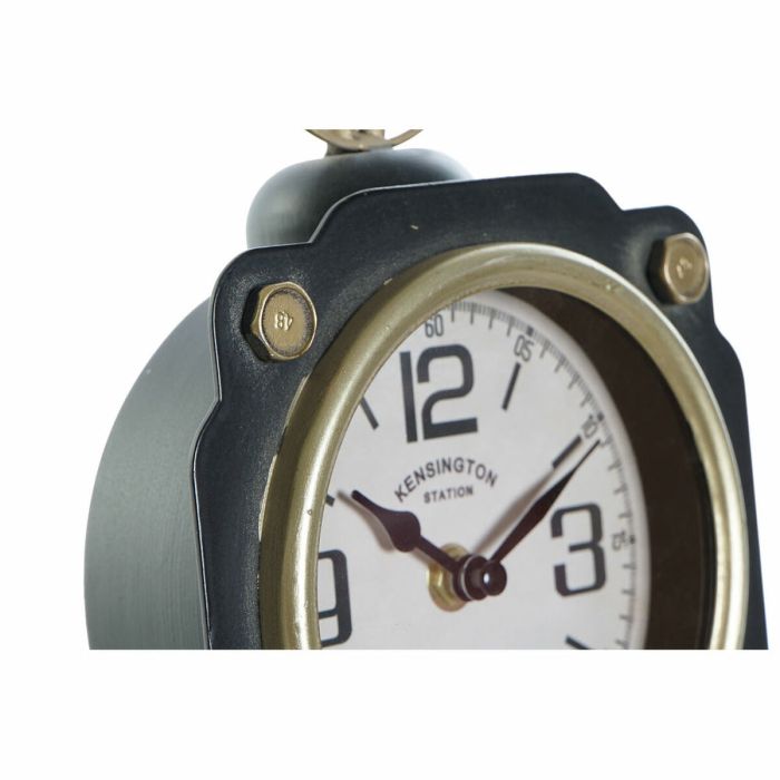 Reloj de Mesa DKD Home Decor Negro Dorado Cristal Hierro Vintage 15,5 x 8,5 x 32 cm 2