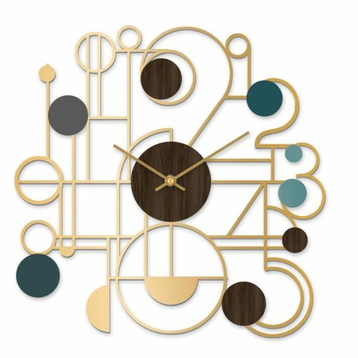 Reloj de Pared DKD Home Decor Dorado Hierro Madera MDF (60 x 4.5 x 60 cm)
