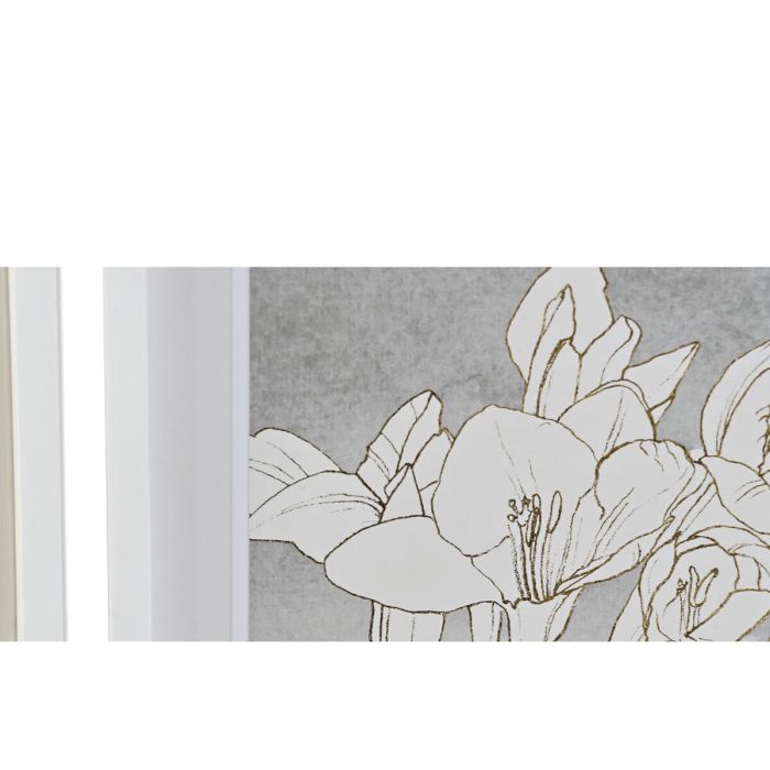 Cuadro DKD Home Decor 55 x 2,5 x 70 cm Flores Romántico (4 Piezas) 2