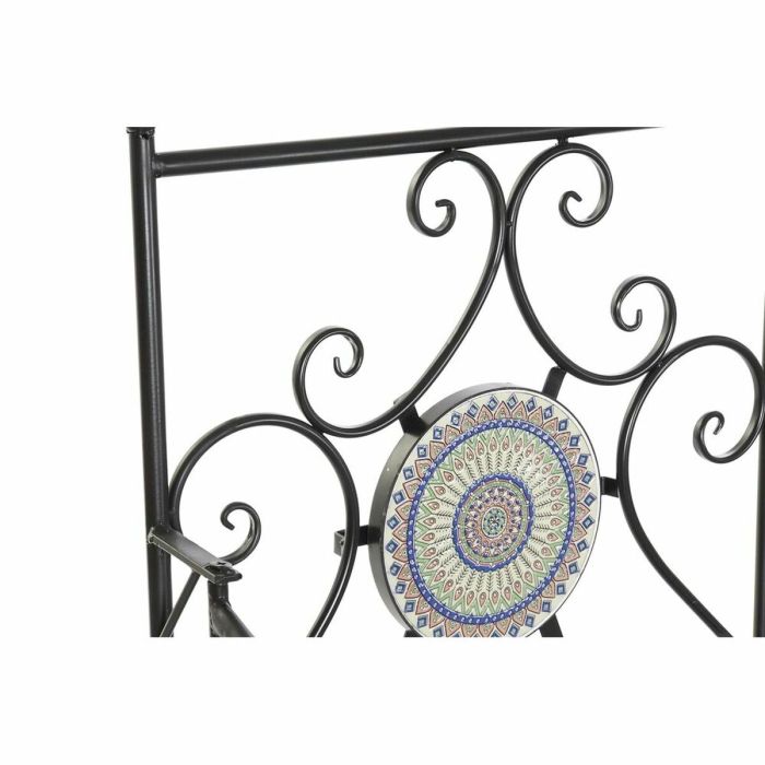 Banco DKD Home Decor Negro Multicolor Metal Cerámica Forja Mosaico 111 x 54 x 88 cm (111 x 54 x 88 cm) 2