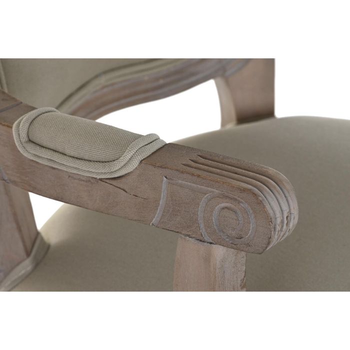 Silla DKD Home Decor Beige Madera Poliéster (57 x 57 x 94 cm) 3 Silla DKD Home Decor Beige Madera Poliéster (57 x 57 x 94 cm) 3