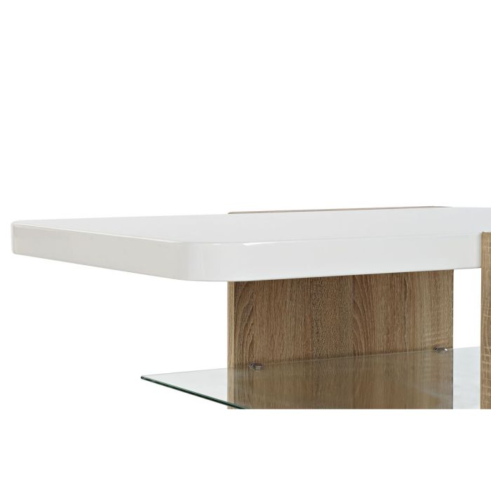 Mesa auxiliar DKD Home Decor Blanco Marrón Cristal Madera MDF 110 x 60 x 45 cm 1