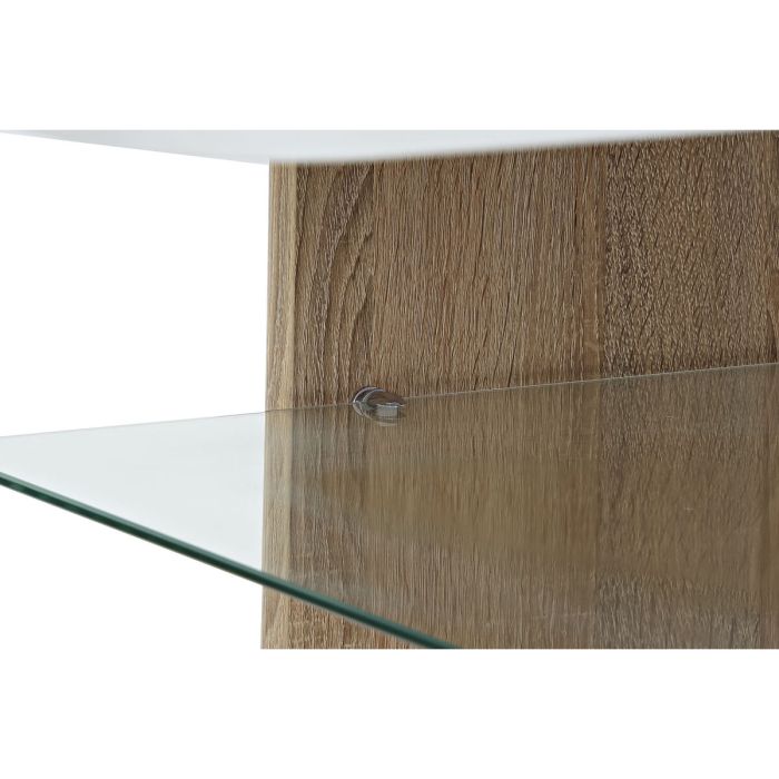 Mesa auxiliar DKD Home Decor Blanco Marrón Cristal Madera MDF 110 x 60 x 45 cm 3