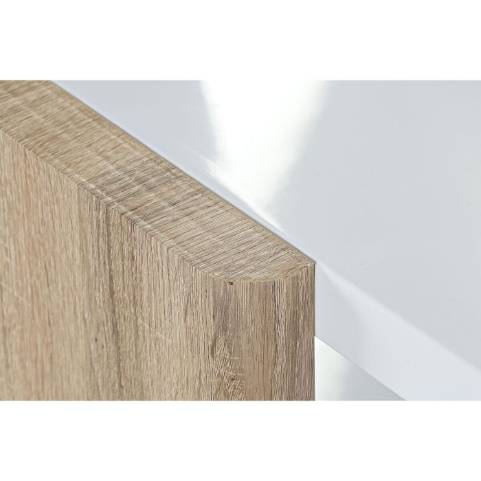 Mesa auxiliar DKD Home Decor Blanco Marrón Cristal Madera MDF 110 x 60 x 45 cm 2