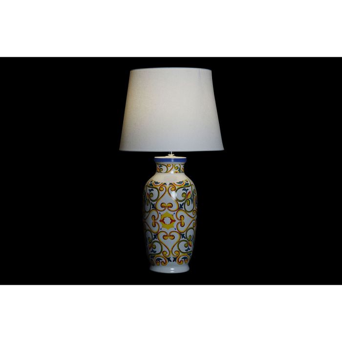 Lámpara de mesa DKD Home Decor Cerámica Lino Blanco (34 x 34 x 67 cm) 1