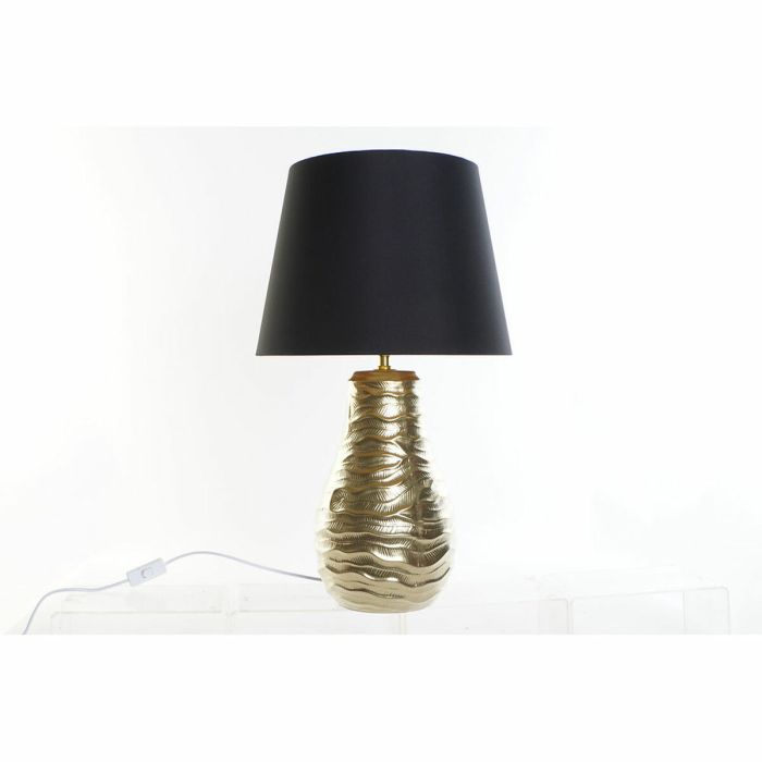 Lámpara de mesa DKD Home Decor Negro Lino Cera Dorado (38 x 38 x 65 cm)