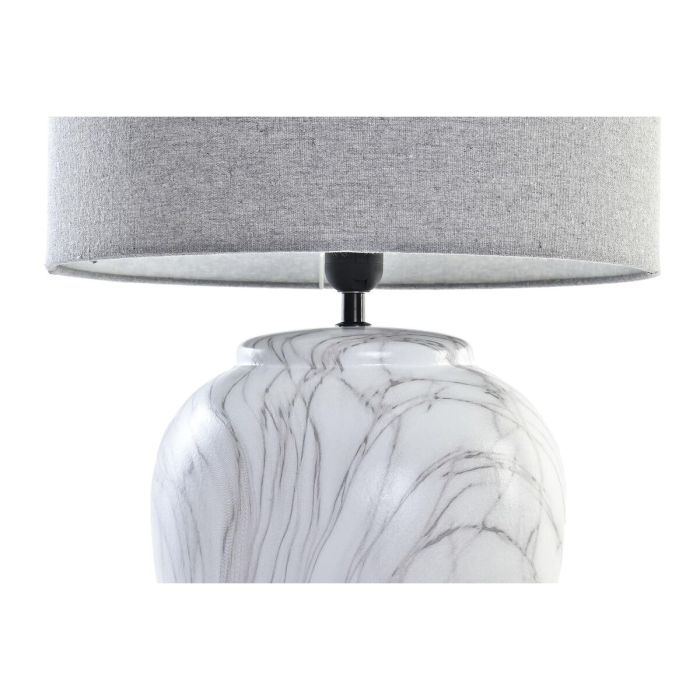 Lámpara de mesa DKD Home Decor Lienzo Cerámica Gris Blanco (38 x 38 x 58 cm) 3