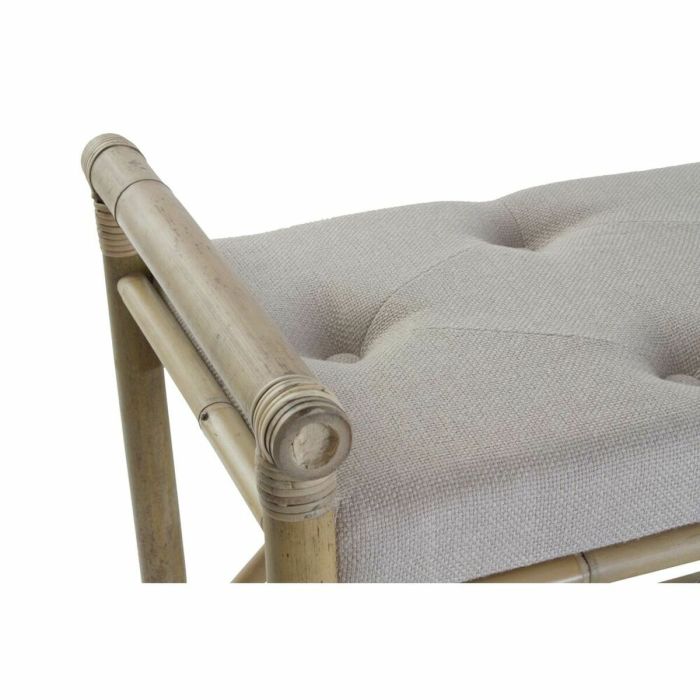 Banqueta DKD Home Decor Natural Beige Marrón Algodón Bambú (100 x 44 x 55 cm) 4