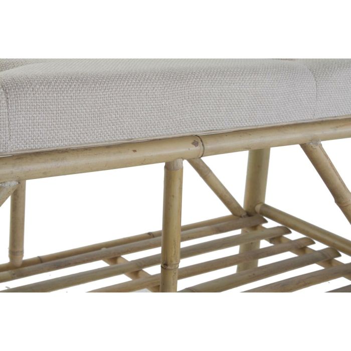 Banqueta DKD Home Decor Natural Beige Marrón Algodón Bambú (100 x 44 x 55 cm) 3