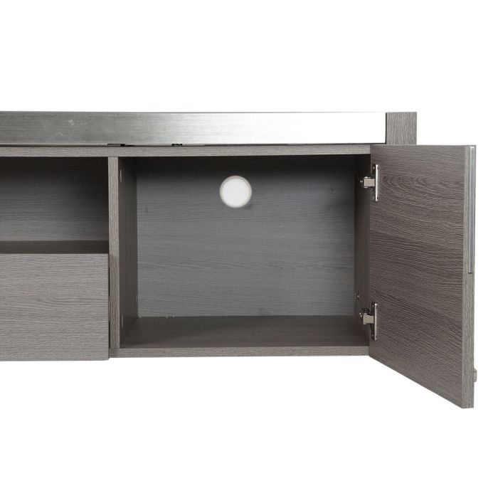 Mueble de TV DKD Home Decor Gris Aluminio Cristal Roble Cristal Templado 200 x 45 x 42 cm 3