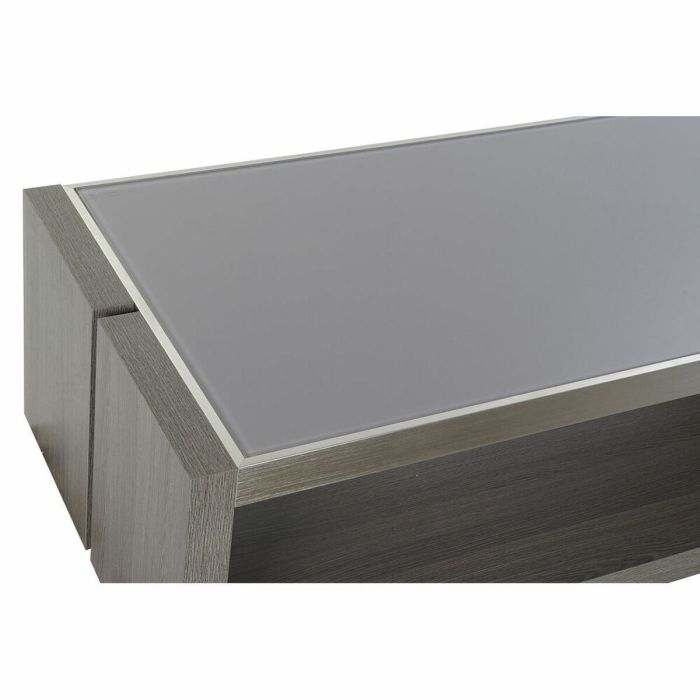 Mesa de Centro DKD Home Decor Cristal Aluminio Roble Cristal Templado (120 x 60 x 37,5 cm) 1