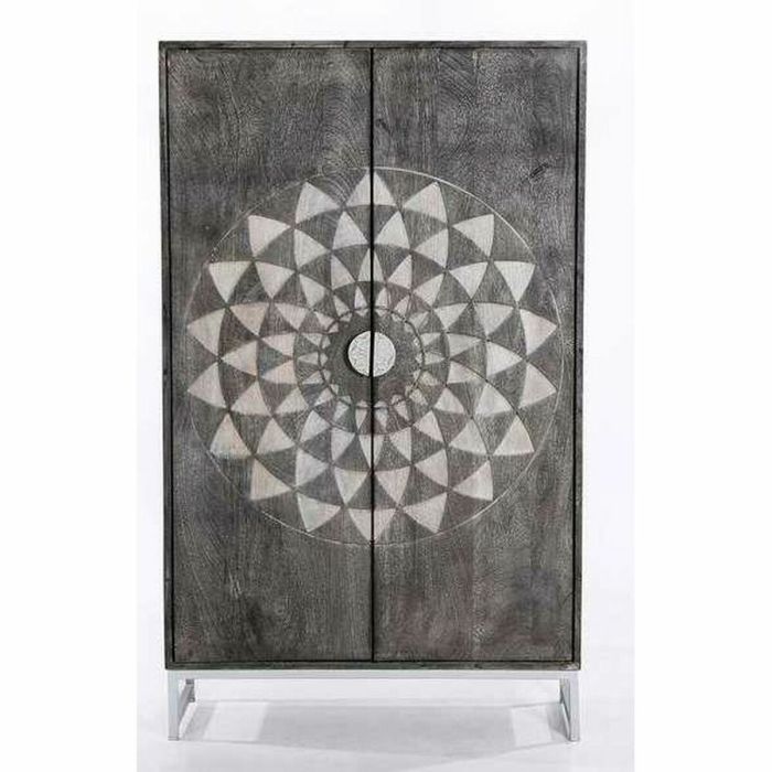 Armario DKD Home Decor 8424001892006 90 x 38 x 151 cm Gris Metal Blanco Madera de mango