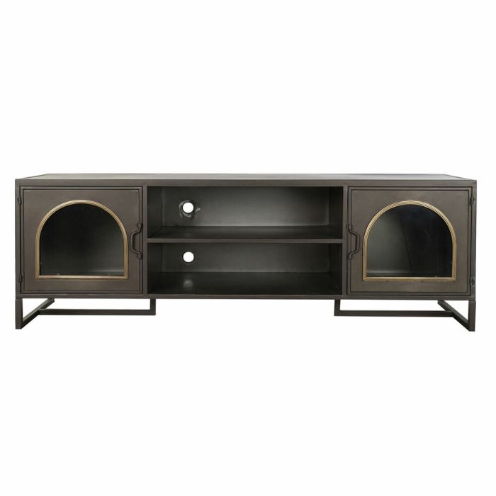 Mueble de TV DKD Home Decor Negro Cristal Metal (150 x 50 x 45 cm) 2