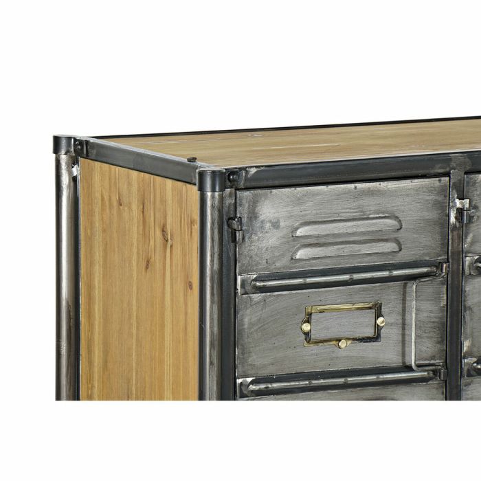 Consola DKD Home Decor 129,5 x 34 x 88 cm Abeto Negro Metal Marrón Metalizado 1