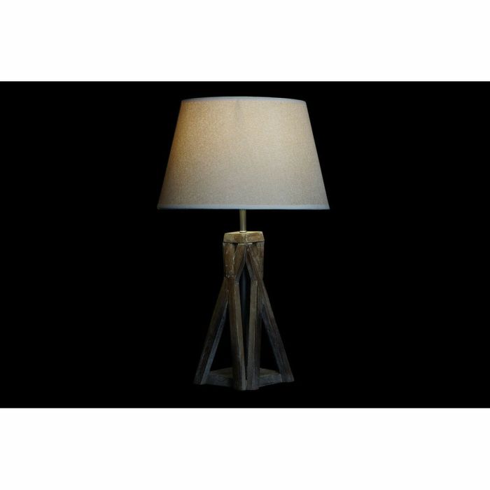 Lámpara de mesa DKD Home Decor Madera Algodón Marrón oscuro (35 x 35 x 56 cm) 1
