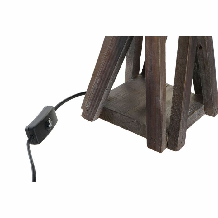Lámpara de mesa DKD Home Decor Madera Algodón Marrón oscuro (35 x 35 x 56 cm) 3
