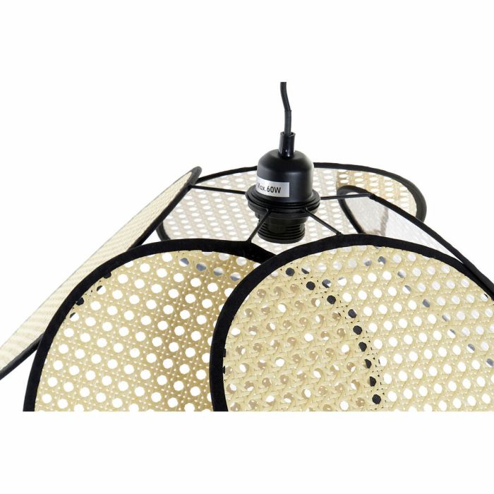 Lámpara de Techo DKD Home Decor Negro Metal Marrón Algodón Ratán 250 V (64 x 64 x 20 cm) 2