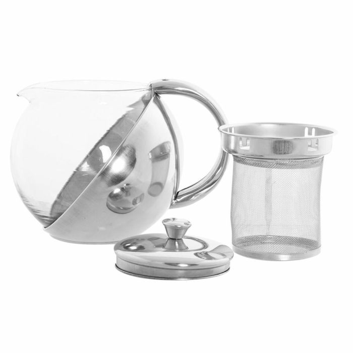 Tetera DKD Home Decor Plateado Acero Inoxidable Cristal Plástico 500 ml 14 x 11 x 12 cm 1