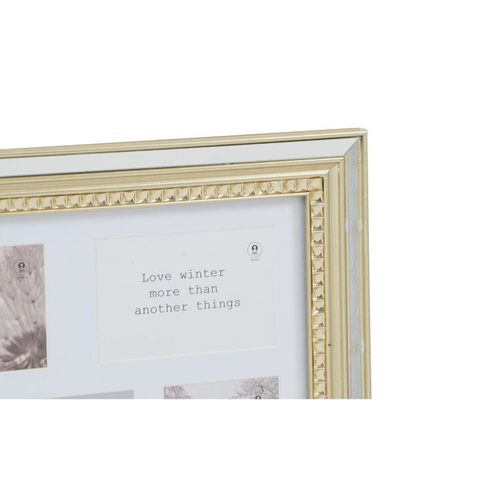 Marco de Fotos DKD Home Decor Luxury 46,5 x 2 x 40 cm Cristal Plateado Dorado Poliestireno Tradicional (2 Unidades) 1